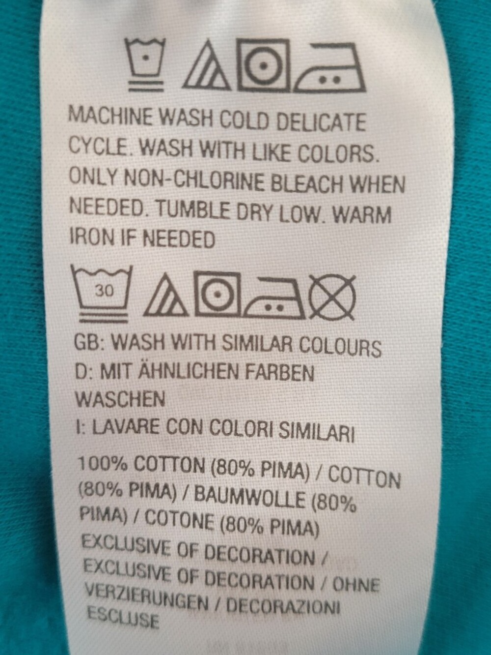 ISAAC MIZRAHI LIVE™ ESSENTIALS V-Neck LS Cotton Tee/Top, L, Teal, EUC - Picture 10 of 12